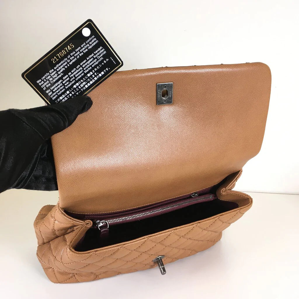 Caviar Coco Handle Bag Caramel – The Runway By La Chic